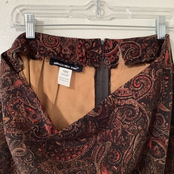 Vintage Red Paisley Dark Academia Whimsigoth Witchy A Line Midi Skirt 16W Autumn - Picture 8 of 8